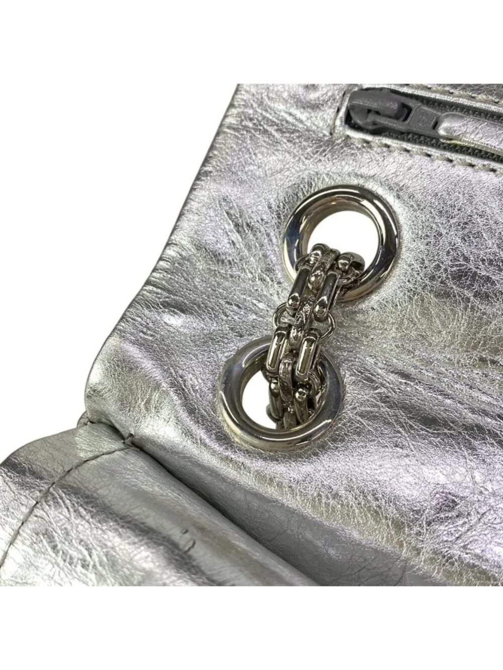 Chanel Shoulder Bag 2.55 Quilted Silver Mademoiselle Chain Lambskin